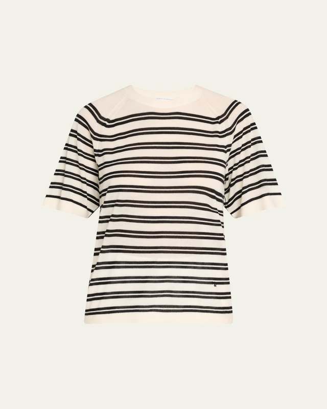 Oversized Stripe Cashmere T-Shirt